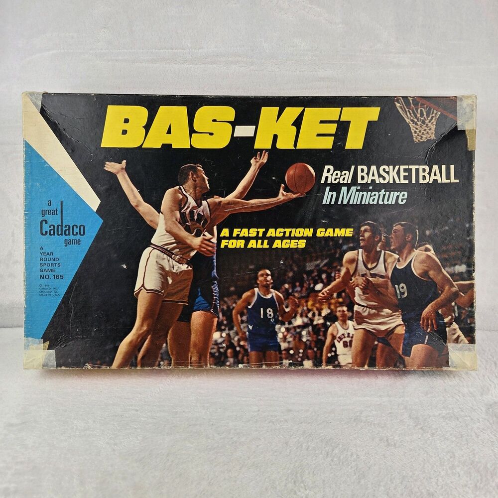 Vintage 1969 Cadaco BAS-KET Real Basketball in Miniature Game Complete No. 165